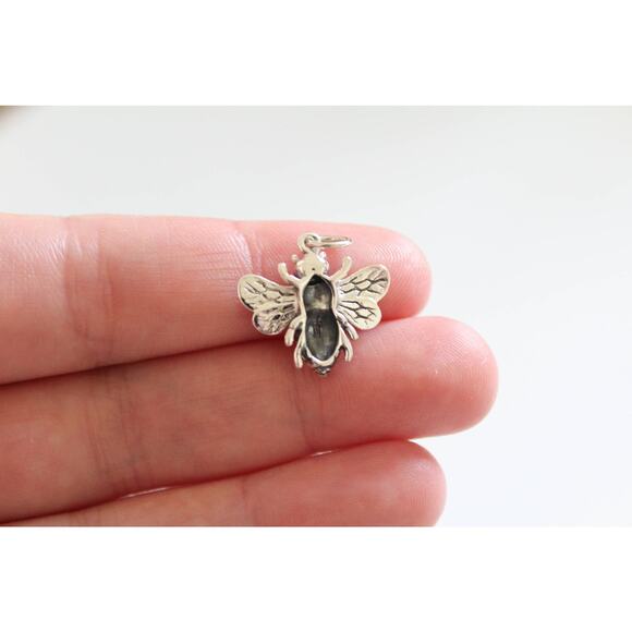 Sterling Silver Bumble Bee Pendant, Honeybee Pendant, Bee Pendant - Picture 2 of 3